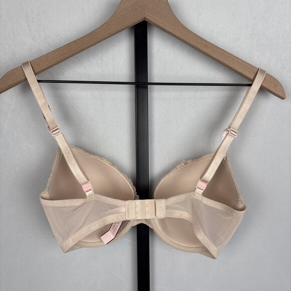 NEW Victoria's Secret Very Sexy Lace Demi Bra 32DD Lightly Lined Underwire Beige - Picture 4 of 10